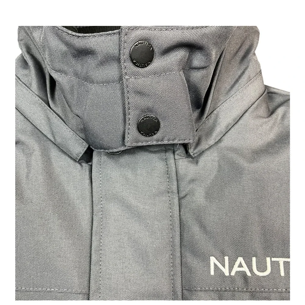 Nautica Youth Boys Full Zip Winter Jacket Size 14-16‎ Gray/Black Water Resistant